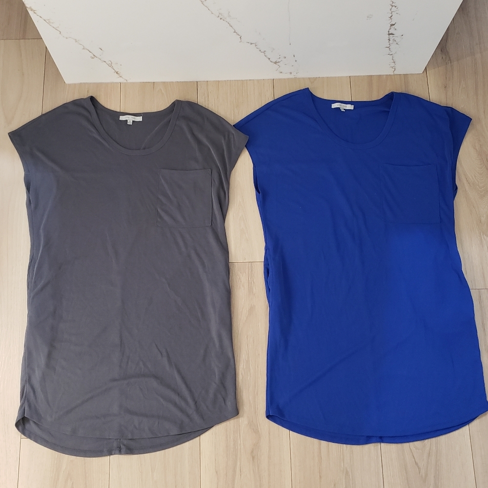 Love Tree Women’s Tops Bundle – Size M – Blue & Gray Short Sleeve Pocket Tees